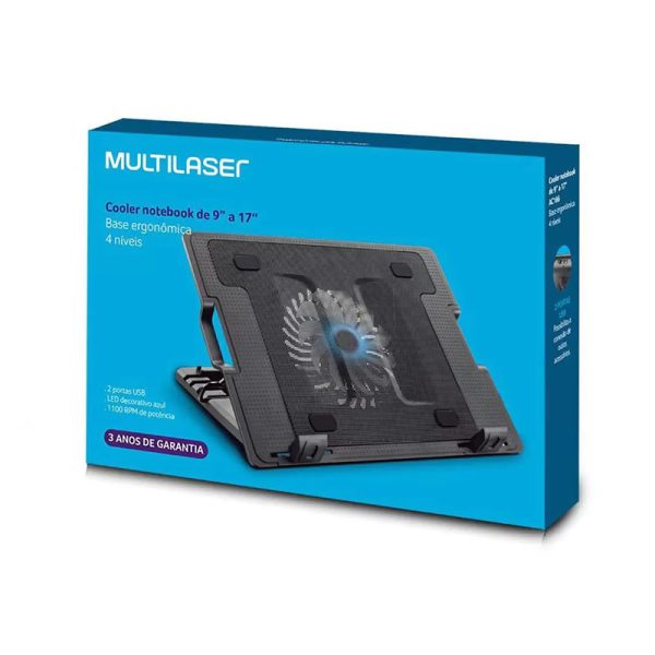 Base cooler Multilaser vertical para Notebook preto - AC166 - Image 4