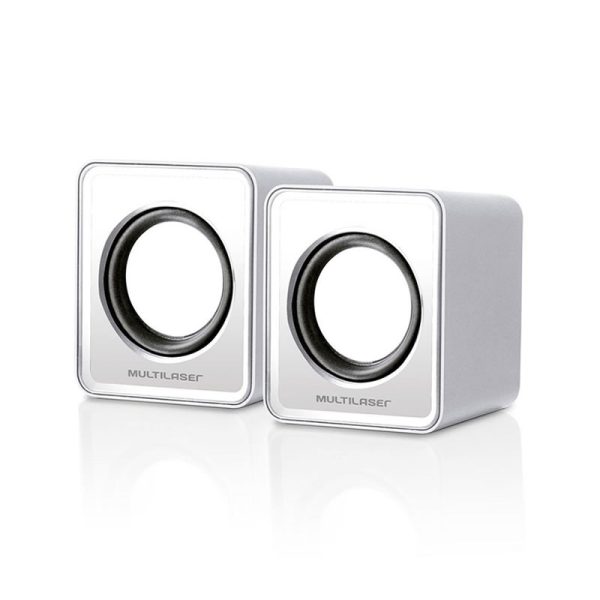 Caixa de som Multilaser mini 2.0 3W Rms USB Branco - SP199