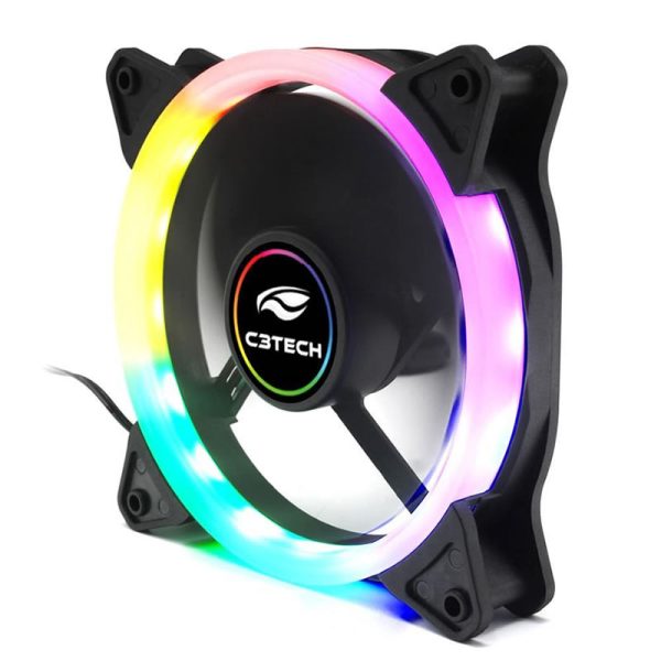 Cooler fan C3Tech 120mm, LED de 5 cores, preto - F7-L120M - Image 2