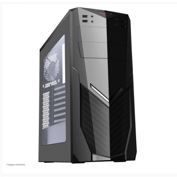 Gabinete gamer Brazilpc suporta até 4 fans lateral acrílico - 7025bb