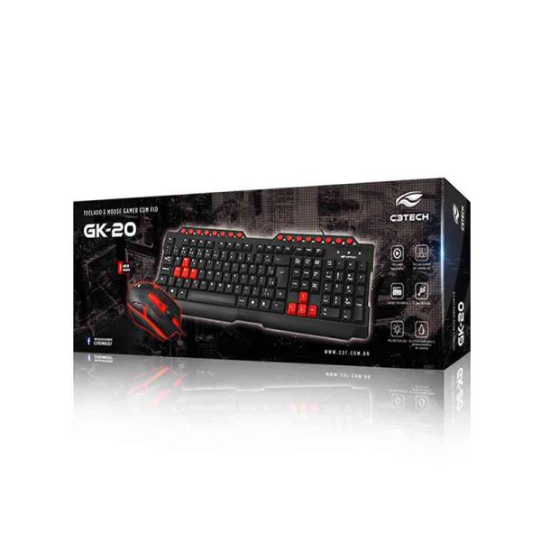 Kit Teclado e Mouse C3Tech GK-20BK ABNT2 1200DPI - Image 4