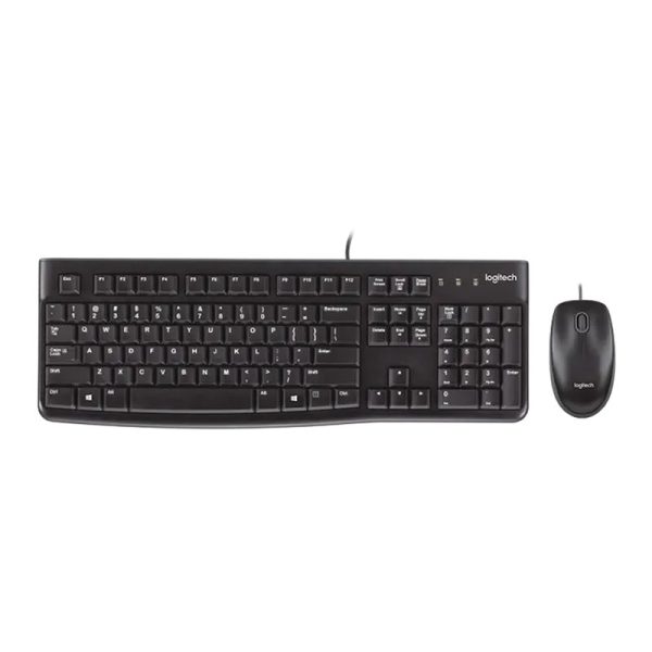 Teclado e Mouse Logitech MK120 Resistente à água 1000DPI preto ABNT2 USB