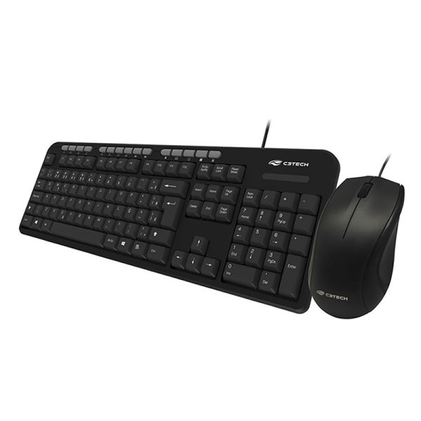 Teclado + Mouse C3Tech USB, multimídia, ABNT2 - KT-100BK