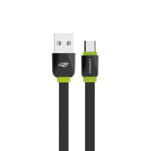 Cabo USB MicroUSB 2,0A 1 metro CB-100BK preto C3Tech - Image 2