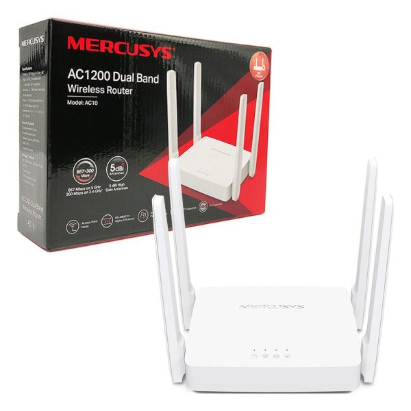 Roteador Wireless Mercusys, 4 Antenas, 3 Portas - Ac1200 Ac10