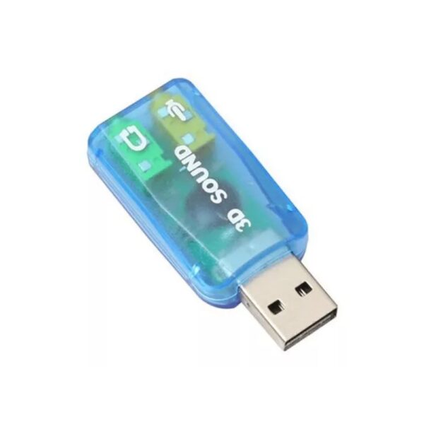 Adaptador de som usb 5.1 com uma entrada e uma saida de audio lt-sk005