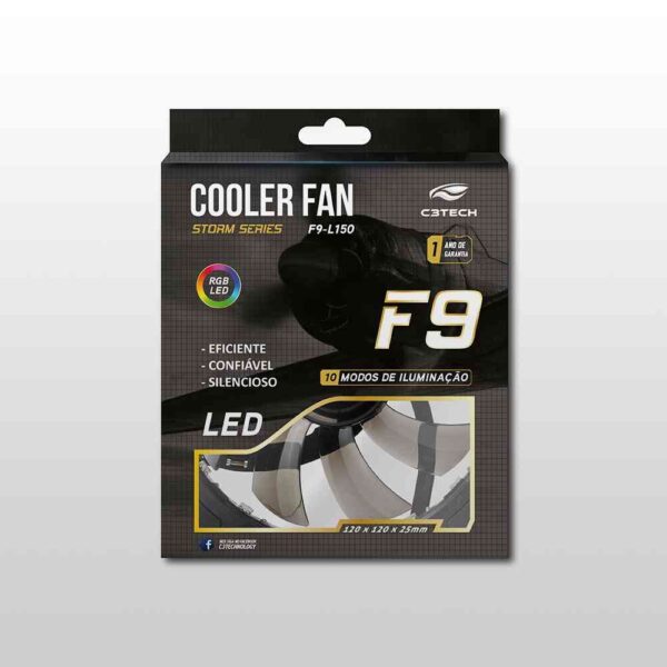 Cooler Fan F9-L150RGB Storm 12cm 18 Led C3Tech - Image 3