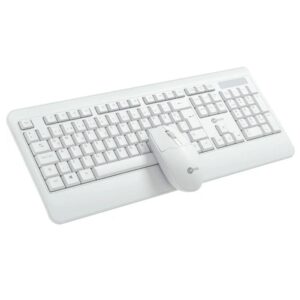 Teclado e Mouse Sem Fio Kw202 Branco Lecoo