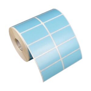 Etiqueta Adesiva 50x25mm Azul 2 Col Térmica S/ Ribbon Rolo Com 30m