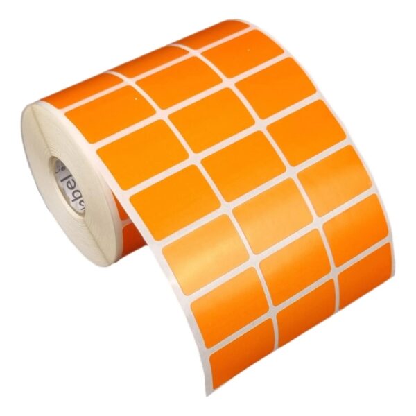 Etiqueta Adesiva 33x22mm Laranja 3 Col Couche Pribbon Rolo Com 3600 E 30m