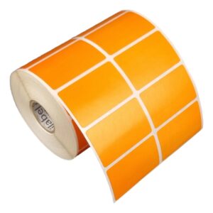 Etiqueta Adesiva 50x30mm Laranja 2 Col Couche P Ribbon Rolo Com 1818 E 30m