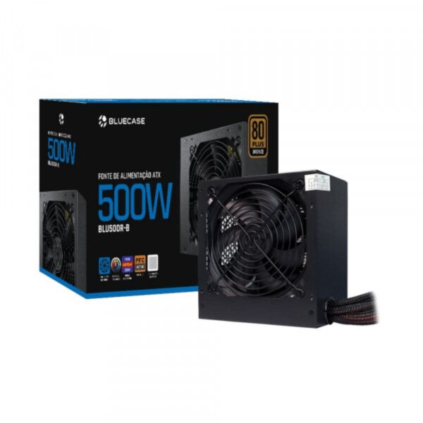 Fonte De Alimentação Atx 500w Real 80 Plus Bronze (blu500r-b) - Bluecase